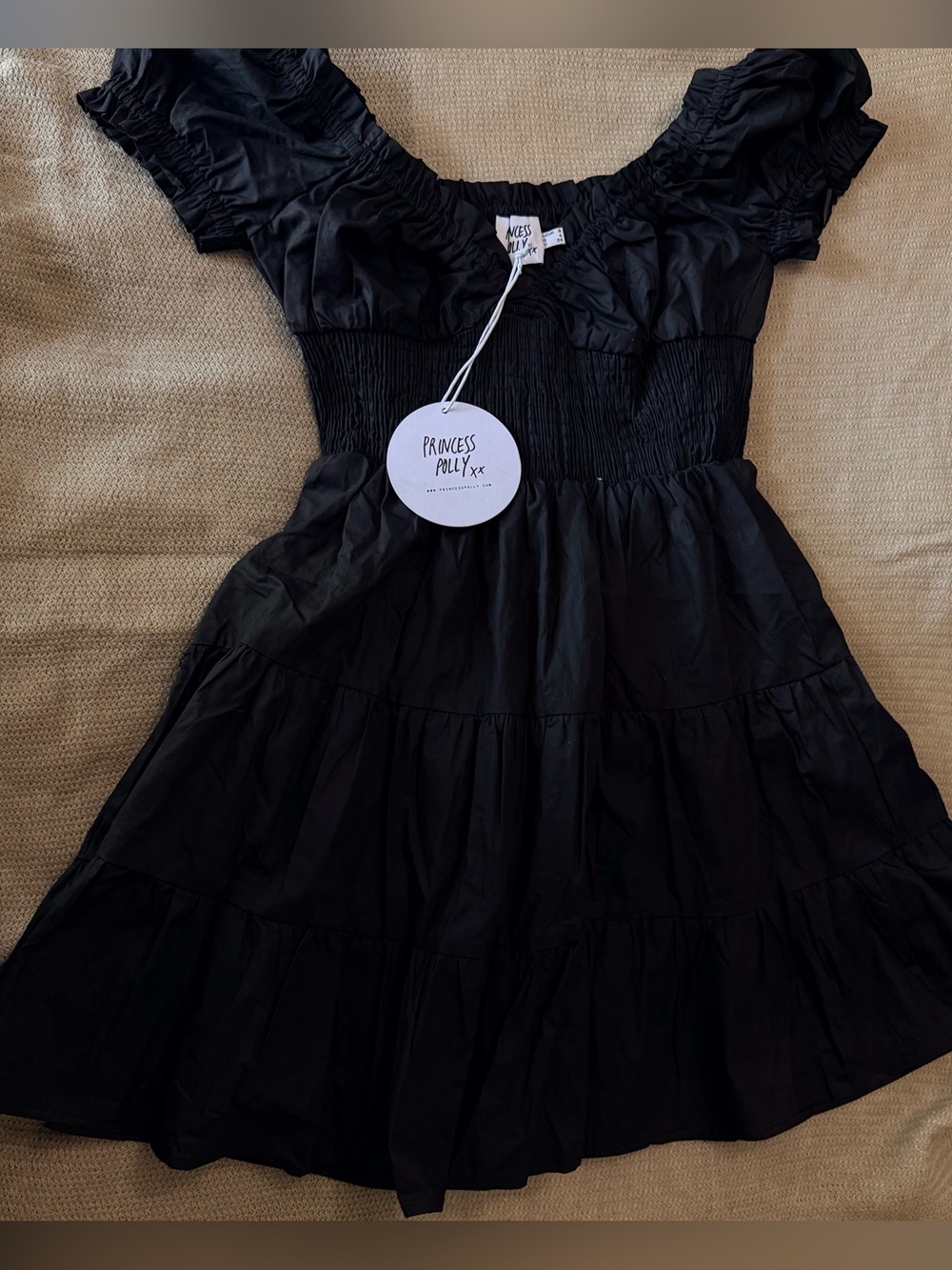 Women’s Princess Polly Black Smocked Tiered Dress